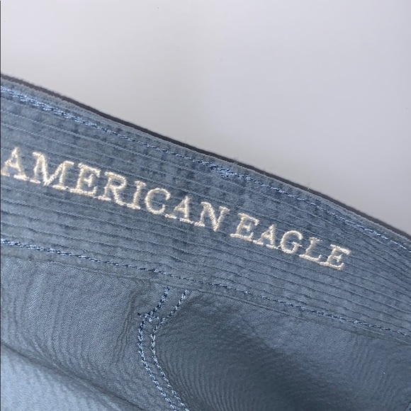 AMERICAN EAGLE Ash Blue Corduroy A-Line Zip Skirt - Picture 7 of 9